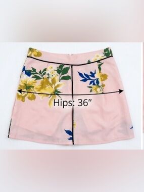 Forever 21 Pink Floral Skirt with Green and Blue Accents